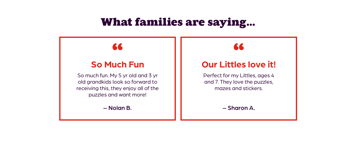 what families are saying...